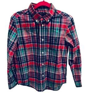 Polo Ralph Lauren BIG Boys Shirt Button Down Plaid Poplin Size 7